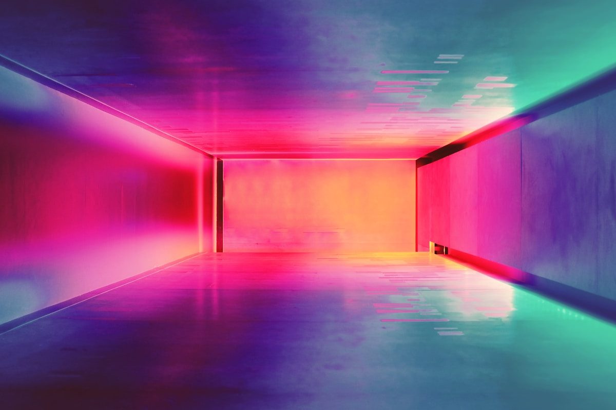 multicolored hallway rotated
